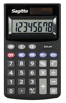 Calculator Sagitta solar cell with cover