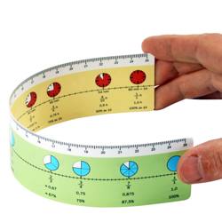 Fraction ruler 25 cm, pack of 25