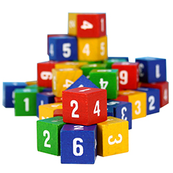 Die, 6-sided with digits, pack of 60