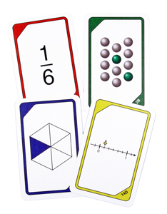 Card game - Fractions (turquoise)