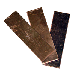 Copper sheets 2x7 cm, pack of 10