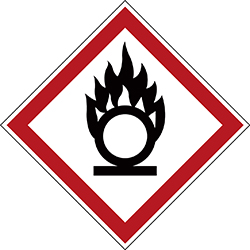 Varningsetikett kemikaliebeständig - Oxiderande 250 st