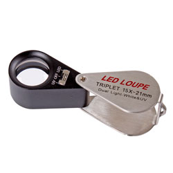 Loupe 15x LED/UV retractable