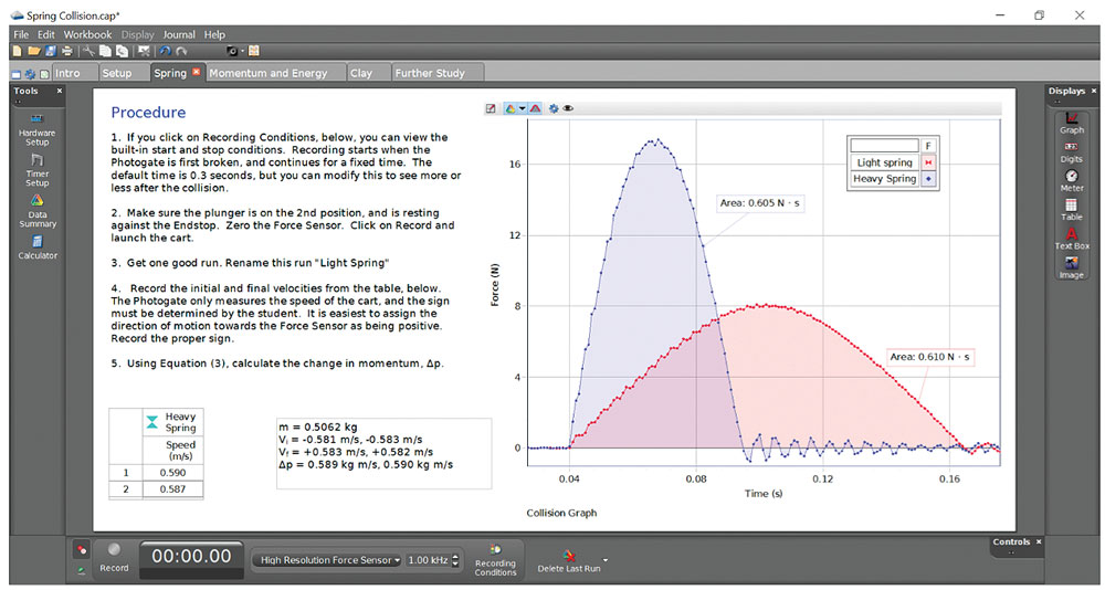 pasco capstone select visible data too; pasco capstone select visible data too;